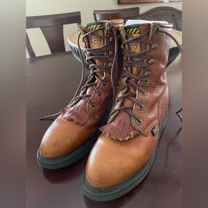 Justin Boots 762 Women’s Size 7 B Brown Genuine Leather Work Boot Made In USA